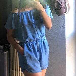 Haute Monde Blue Denim Romper